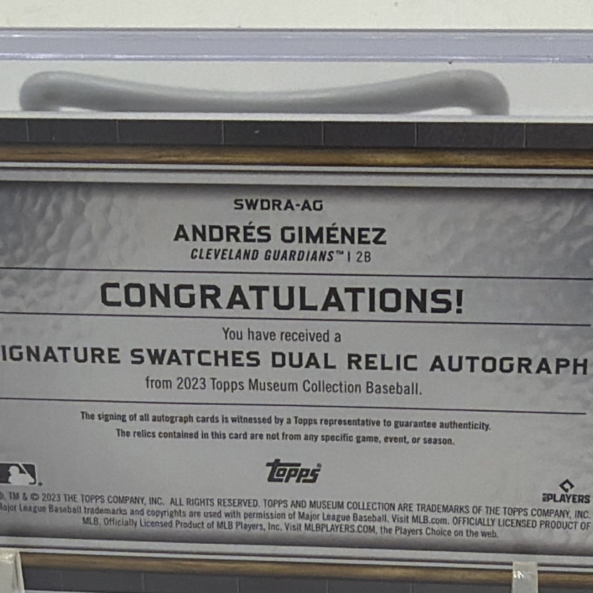 Detail showing the 204/399 serial number on Andrés Giménez #SWDRA-AG