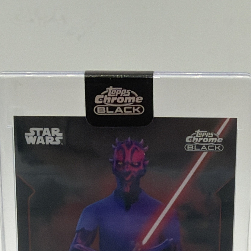 Alternate front view of Darth Maul DM-12 Star Wars Rebels trading card with dark Chrome Black design