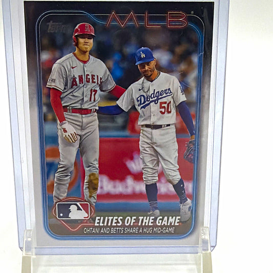 Front of 2024 Topps Series 1 #138 featuring Shohei Ohtani and Mookie Betts