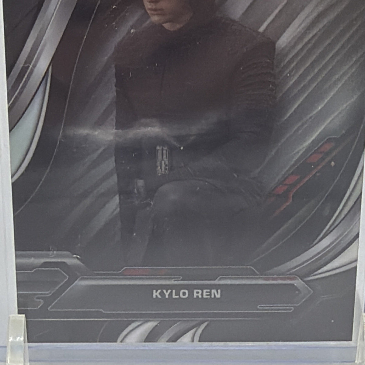Lower front detail showing Kylo Ren nameplate and metallic card design