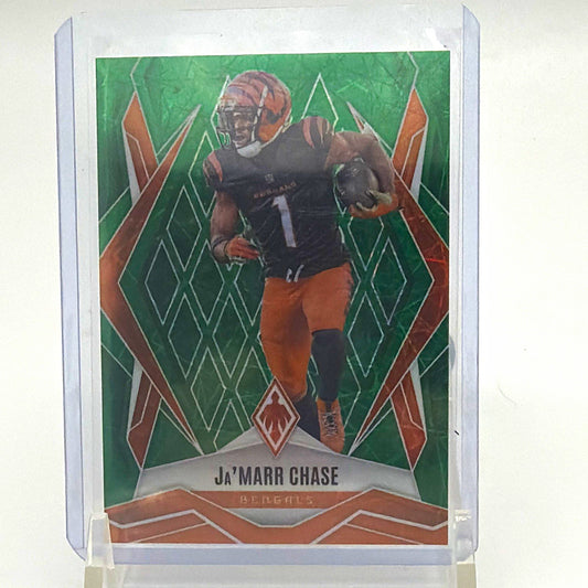 2025 Panini Phoenix Ja’Marr Chase #93 Green Lazer /49 football card