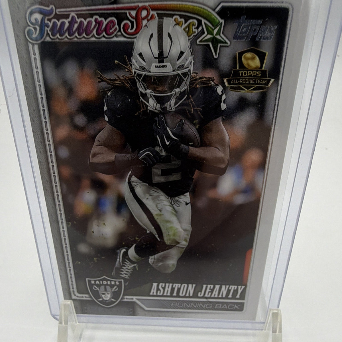 Full front view of 2026 Topps Ashton Jeanty Future Stars #262 in his Las Vegas Raiders uniform