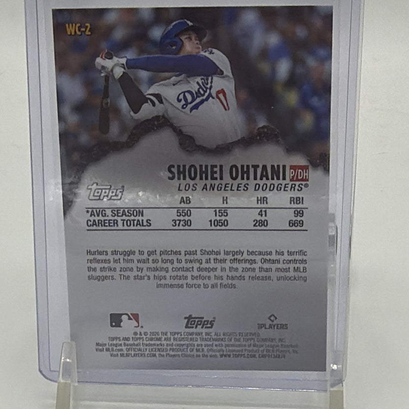 Back of 2026 Topps Chrome Shohei Ohtani Wrecking Crew #WC-2