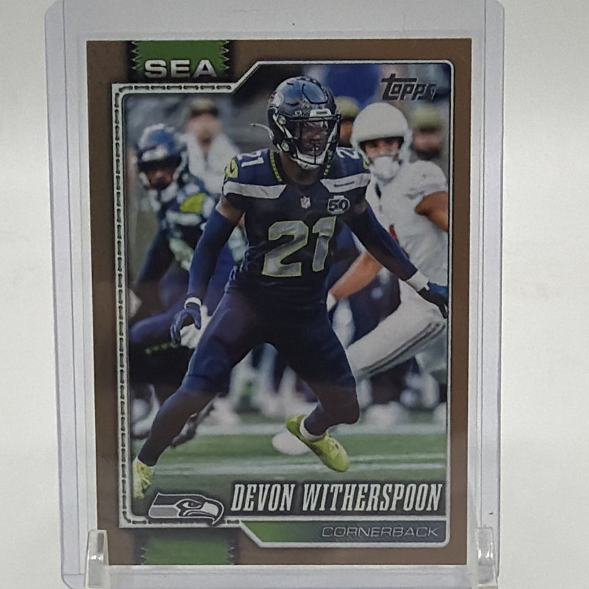 Front of 2026 Topps Devon Witherspoon Gold parallel #179 numbered 379/2026