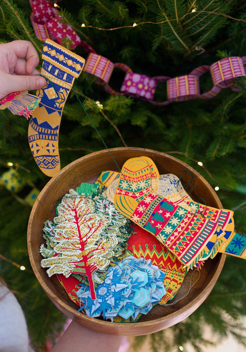 Festive Stockings Sewn Garland | East End Press
