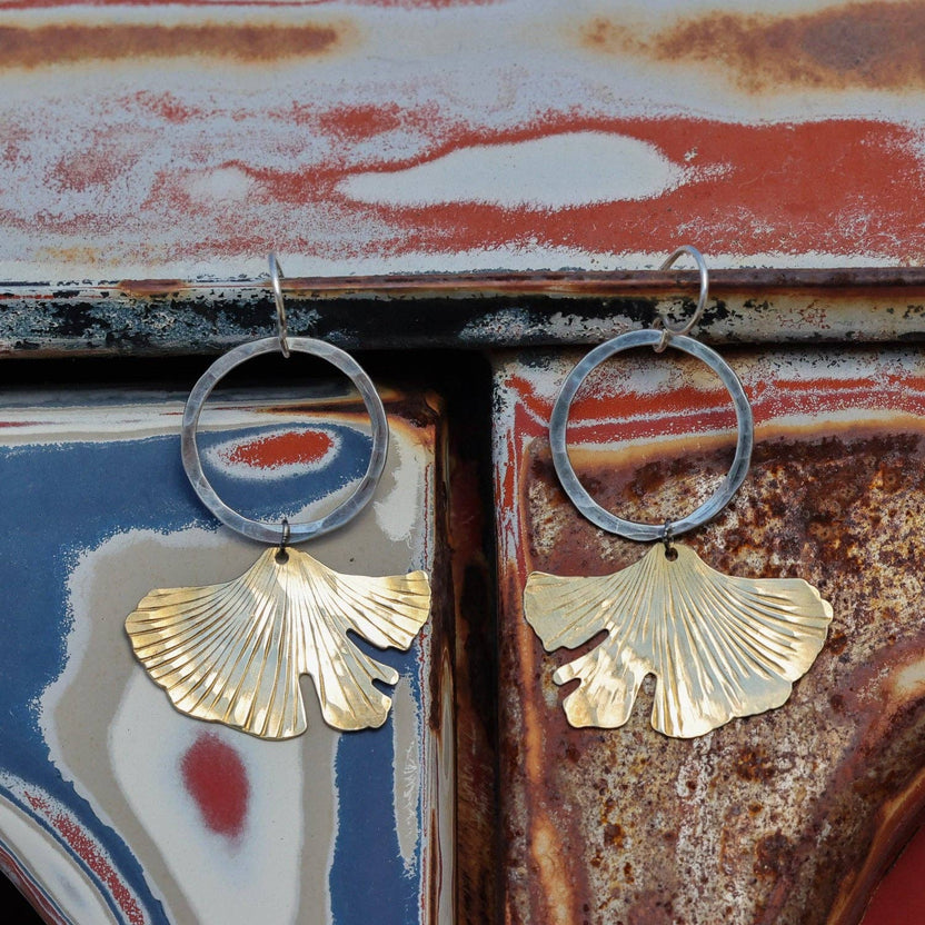 Handmade Ginkgo Earrings | Fluff Hardware