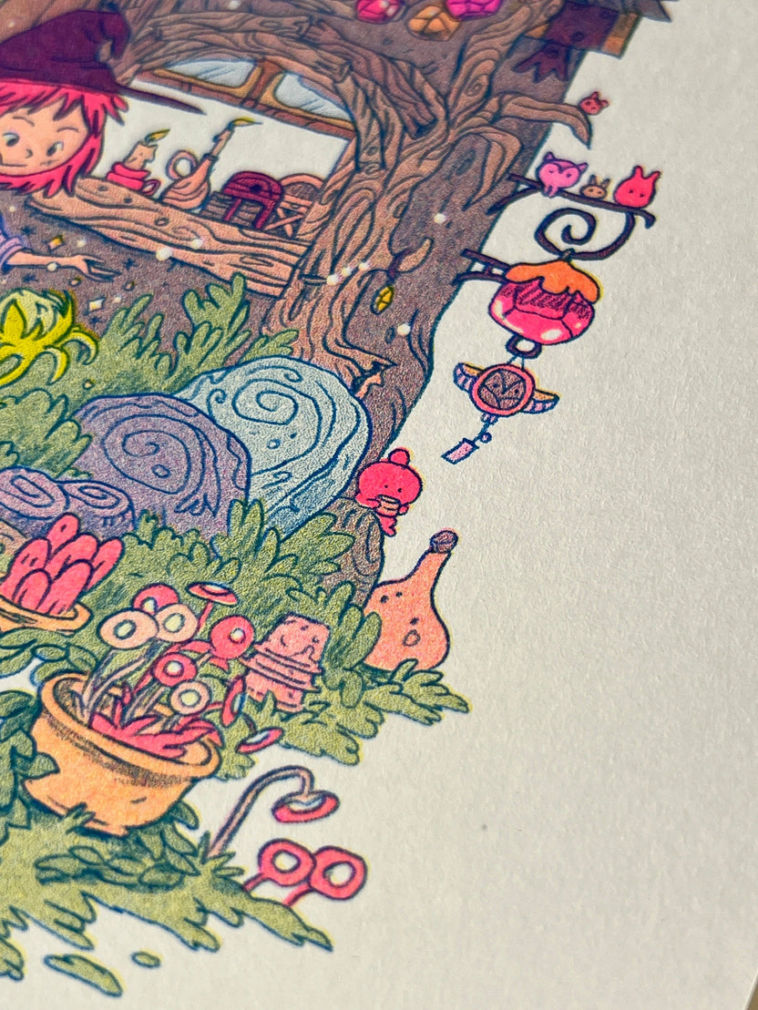 Little Witch House Riso Print by Natalie Andrewson