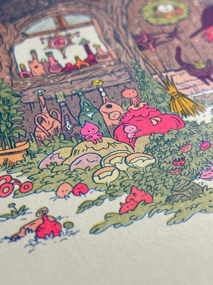 Little Witch House Riso Print by Natalie Andrewson