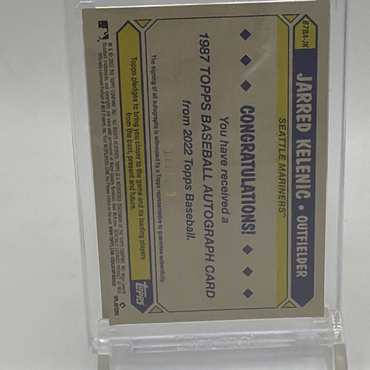 Topps 2022 1987 Topps Baseball Autographs Jarred Kelenic Auto 111/199