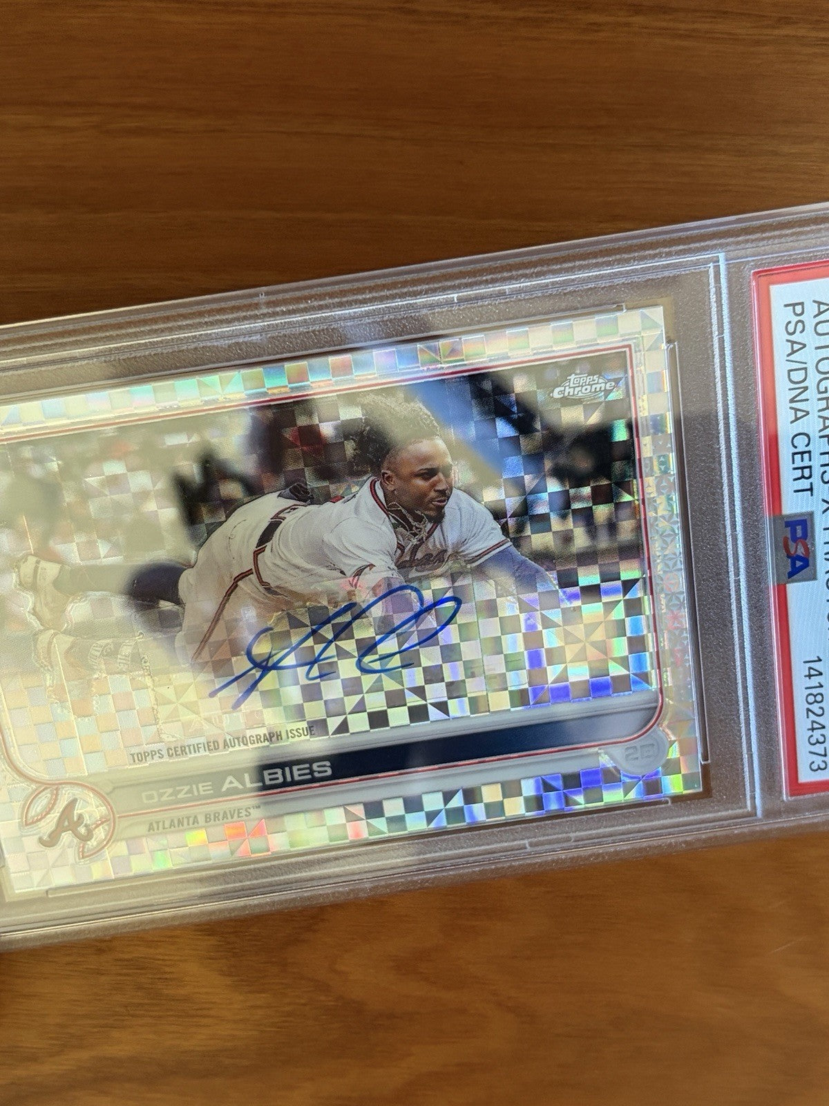 2022 Topps Chrome Update Autographs Ozzie Albies X-Factor PSA 9 Numbered /125