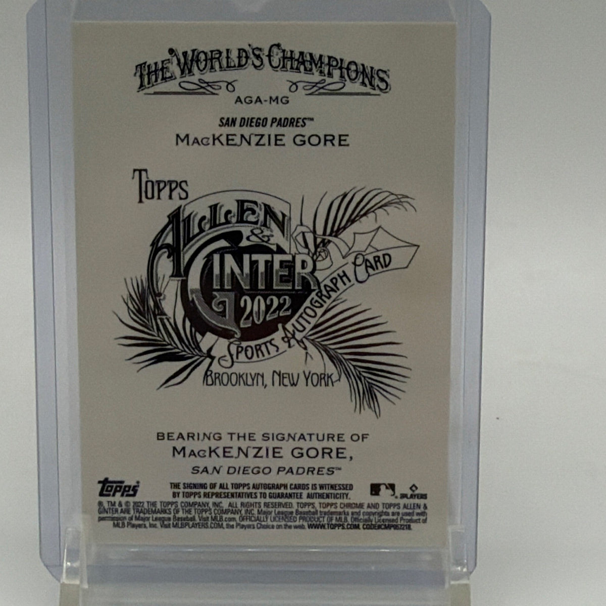 2022 Topps Allen & Ginter Chrome - Full-Size Autographs Mackenzie Gore (AU, RC)