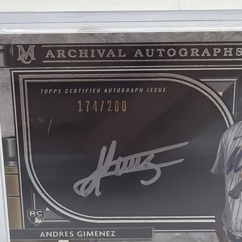 Topps 2021 Museum Archival Autographs Andres Gimenez AA-AG RC Auto /200