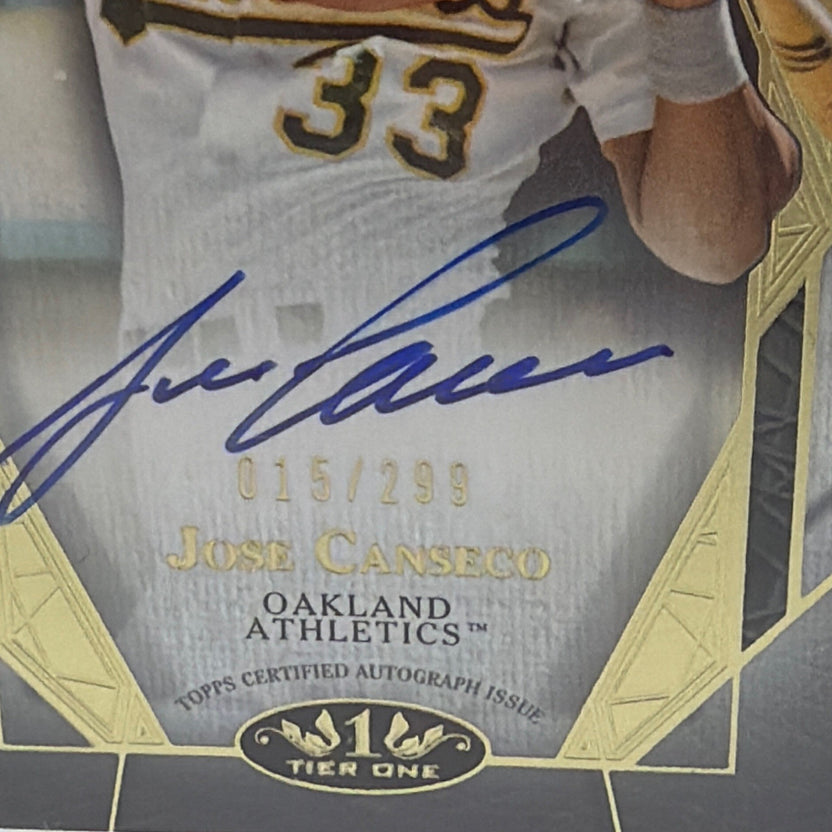 Topps 2022 Tier One Jose Canseco Tier One Talent Auto #T1TA-JC 015/299