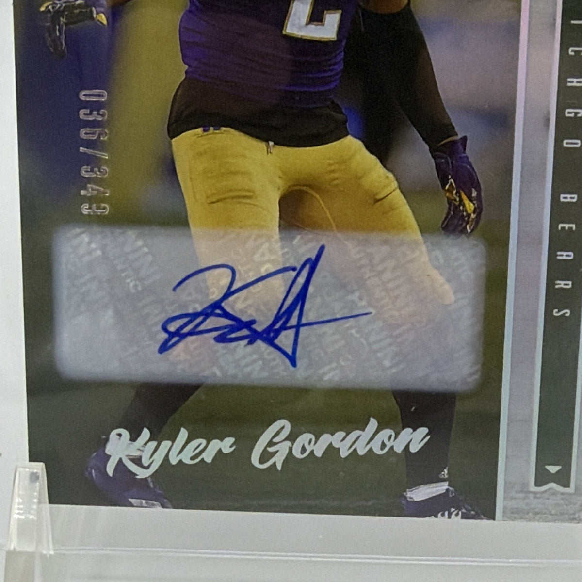 Panini 2022 Luminance Kyler Gordon #162 Rookie Auto 036/349 Chicago Bears
