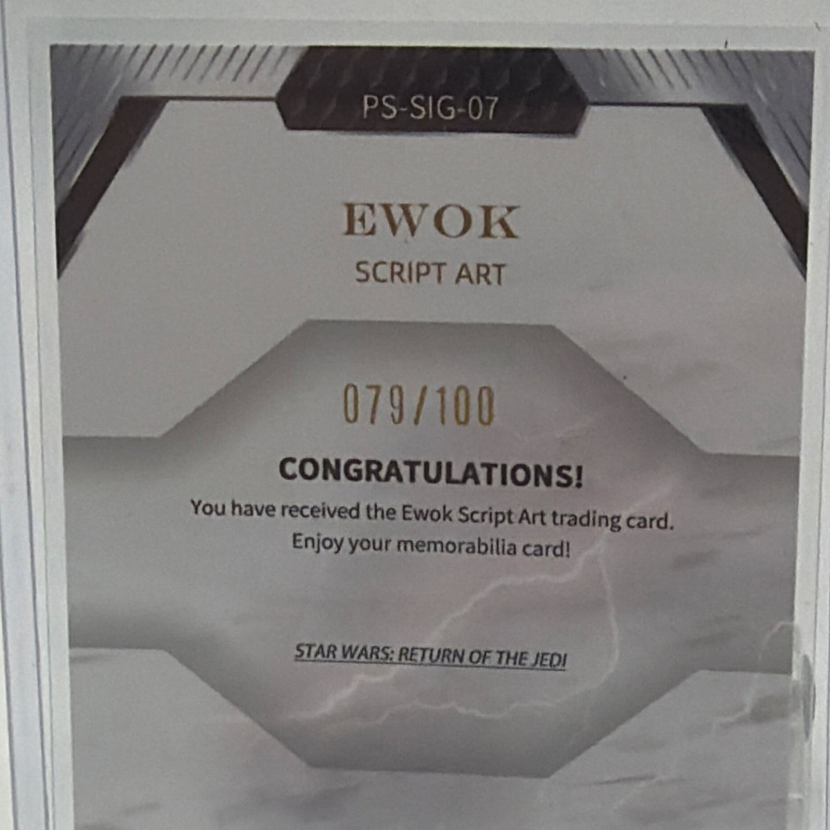 Topps Star Wars Phantom Script Art Autograph PS-SIG-07 Ewok 079/100