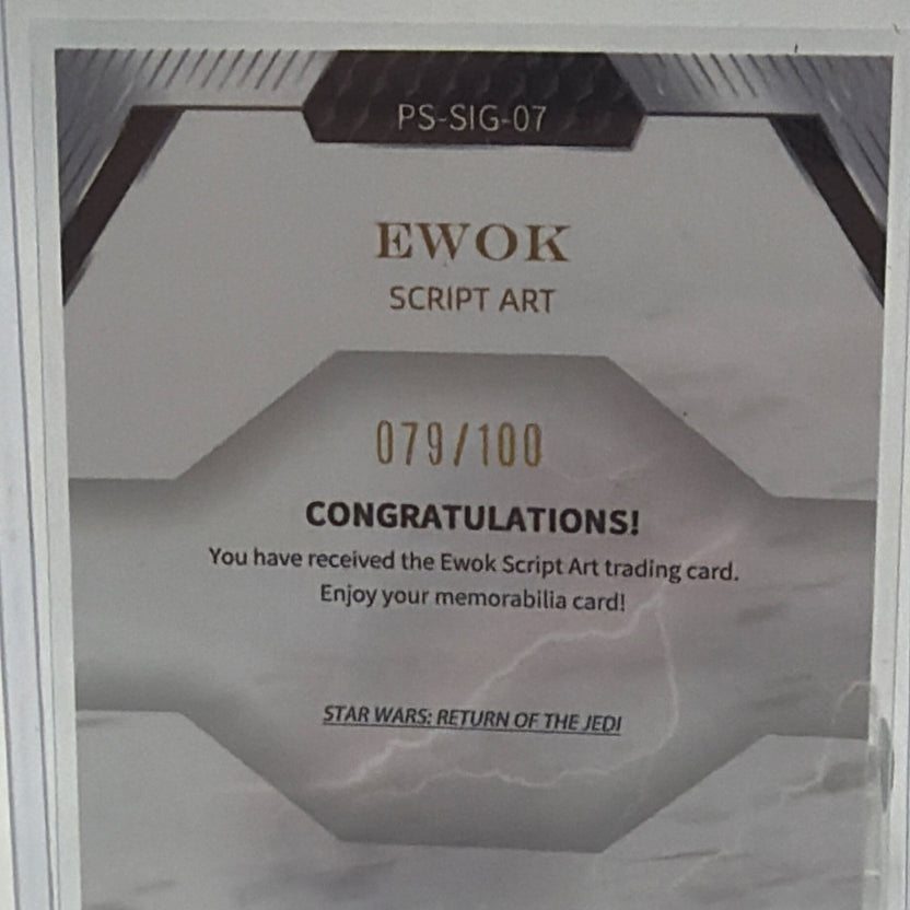 Topps Star Wars Phantom Script Art Autograph PS-SIG-07 Ewok 079/100