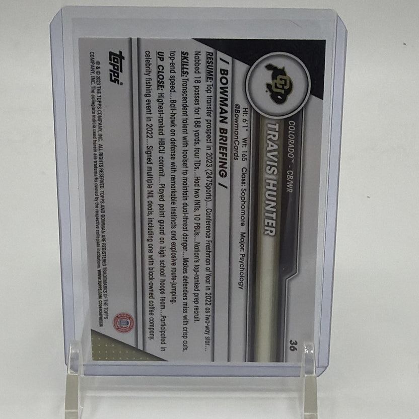 Topps 2023 Bowman University Chrome Travis Hunter 1st Bowman RC #36