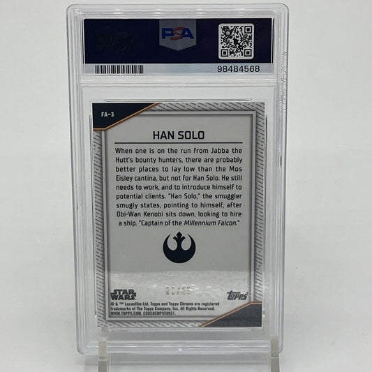 2022 Topps Chrome Star Wars Han Solo 20/25 PSA Grade 9 First Appearances FA-3