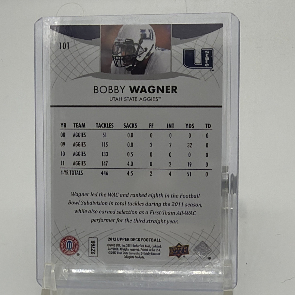Upper Deck 2012 Star Rookies Bobby Wagner #101 Rookie Utah State Aggies Card