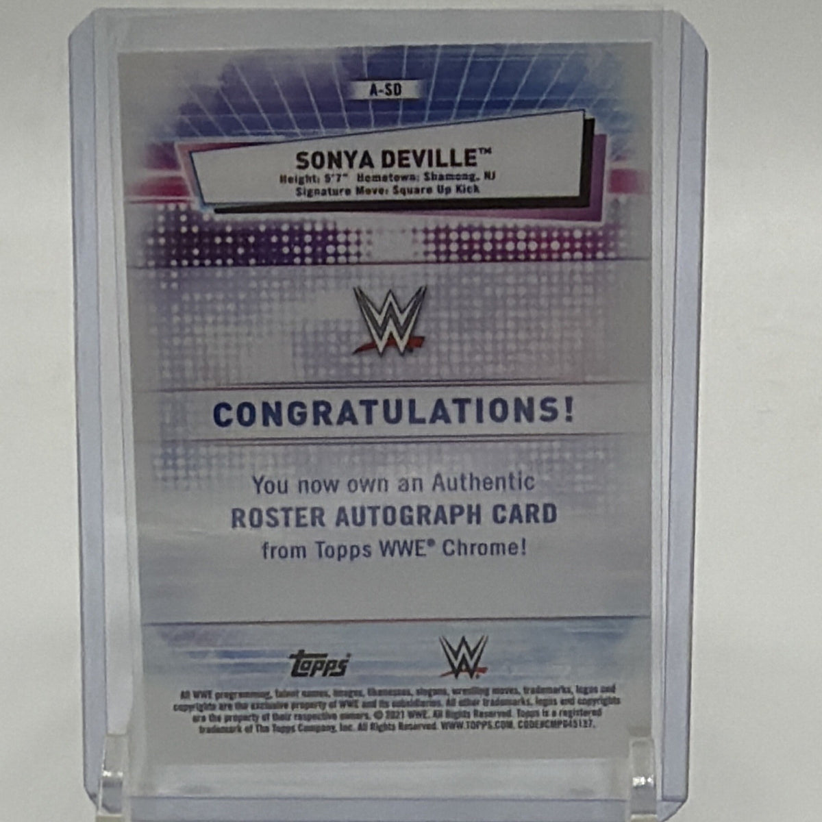 Topps 2021 Chrome WWE Autographs Sonya Deville Auto #A-SD 033/199
