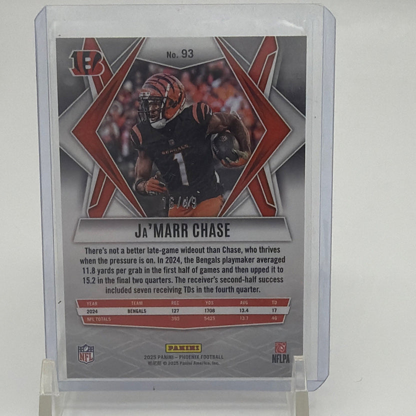 Panini 2025 Phoenix Ja'Marr Chase #93 Green Lazer /49 Bengals Football Card