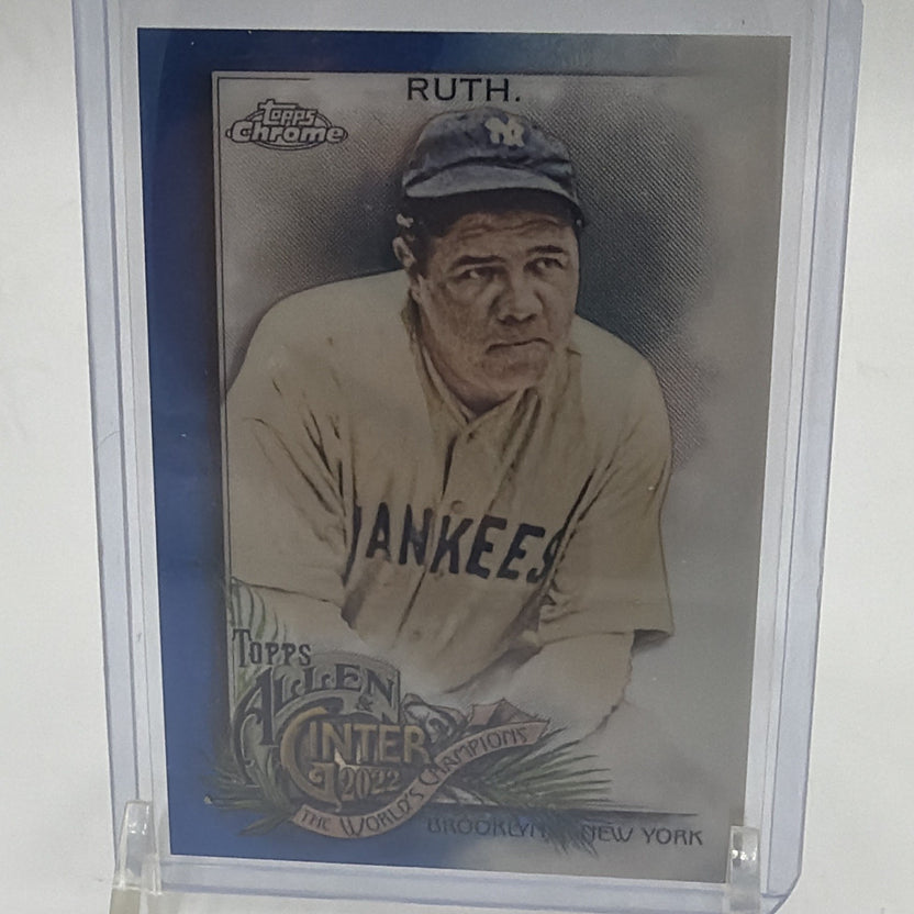 2022 Topps Allen & Ginter Chrome - Babe Ruth #42 Blue Refractor /150