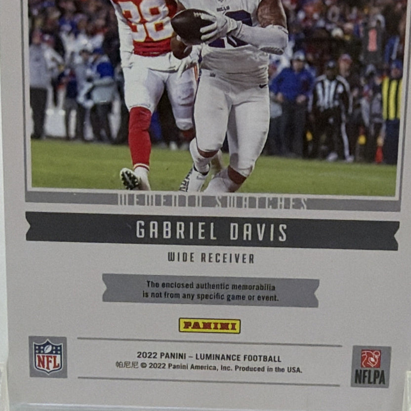 Panini 2022 Luminance Memento Swatches Gabriel Davis Buffalo Bills MSW-GDA