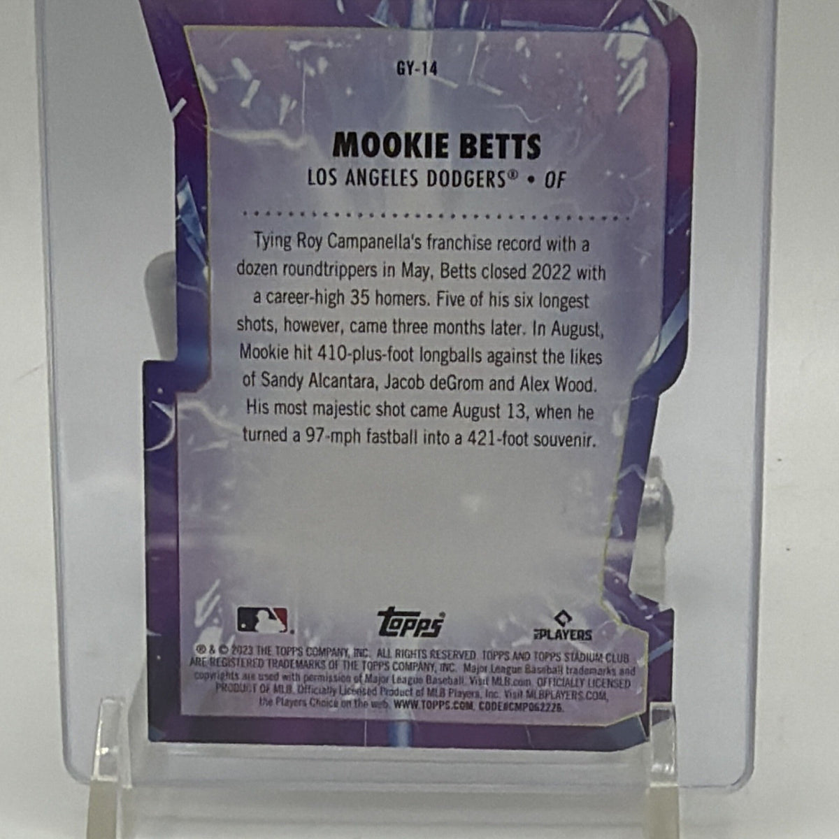Topps 2023 Stadium Club Goin' Yard! Red Mookie Betts Dodgers #GY-14