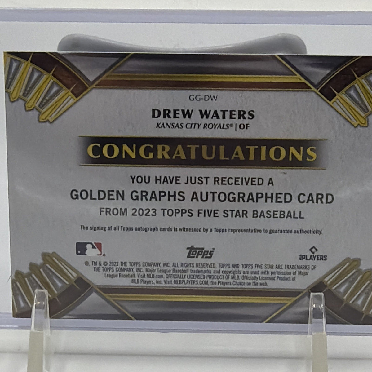 Topps 2023 Five Star Golden Graphs Gold Drew Waters Auto RC Royals #GG-DW 01/30