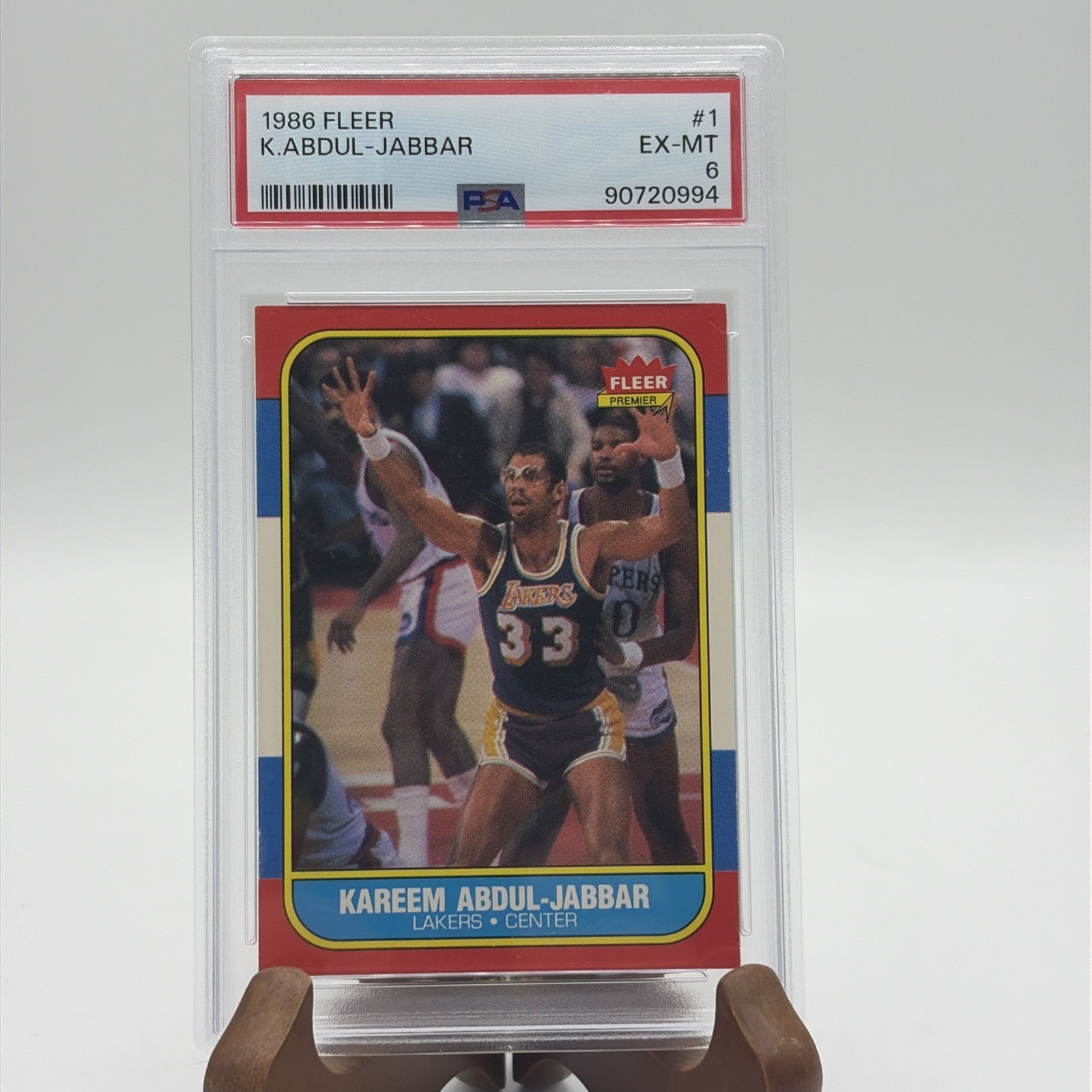 1986-87 Fleer - Kareem Abdul-Jabbar #1 PSA 6 Well Centered The Great