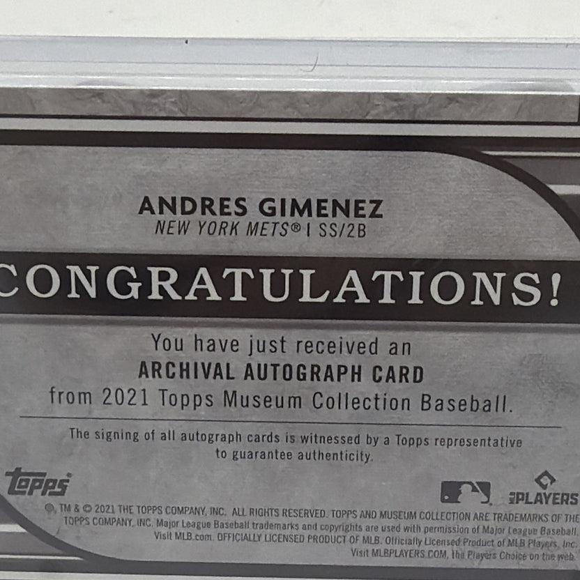 Topps 2021 Museum Archival Autographs Andres Gimenez AA-AG RC Auto /200