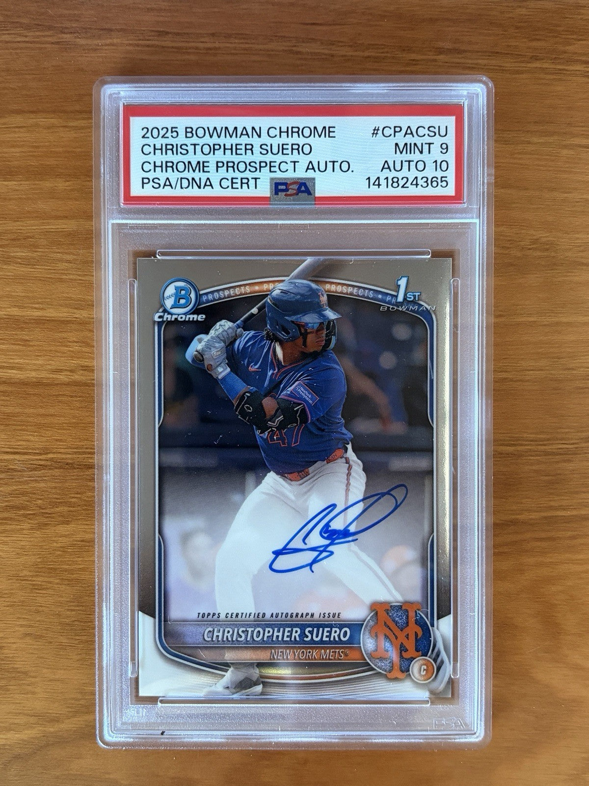 2025 Bowman Chrome 1st Christopher Suero PSA 9 Auto Grade 10