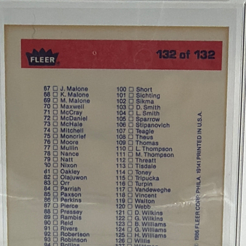 Fleer 1986-87 Fleer Basketball Checklist Card #132 of 132 NBA