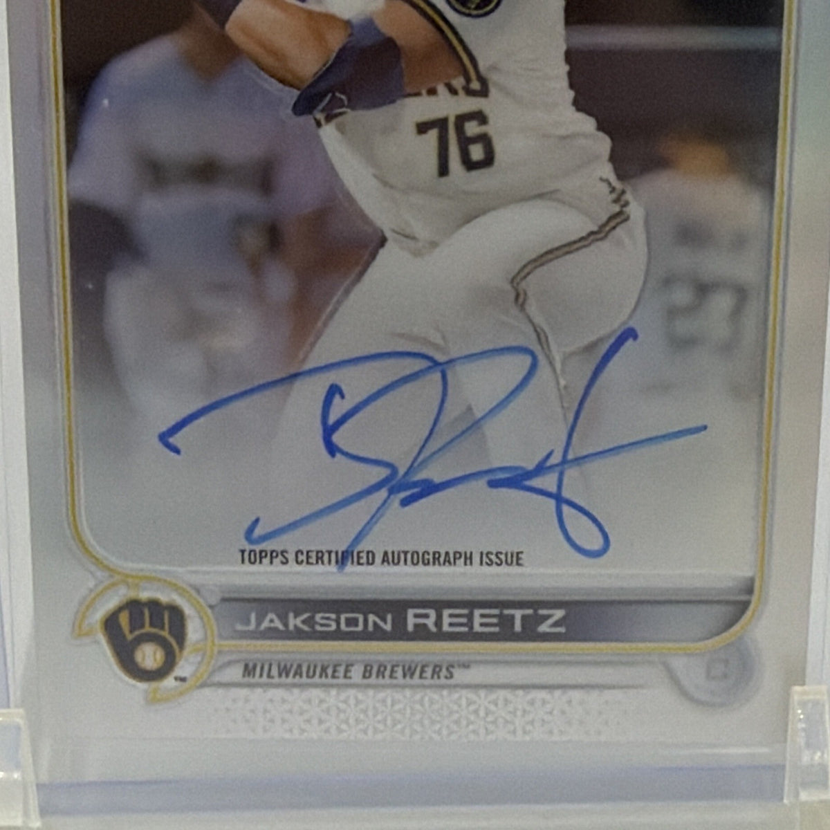 Topps 2022 Chrome Jakson Reetz RC Auto Refractor #044/499 RA-JRE Brewers