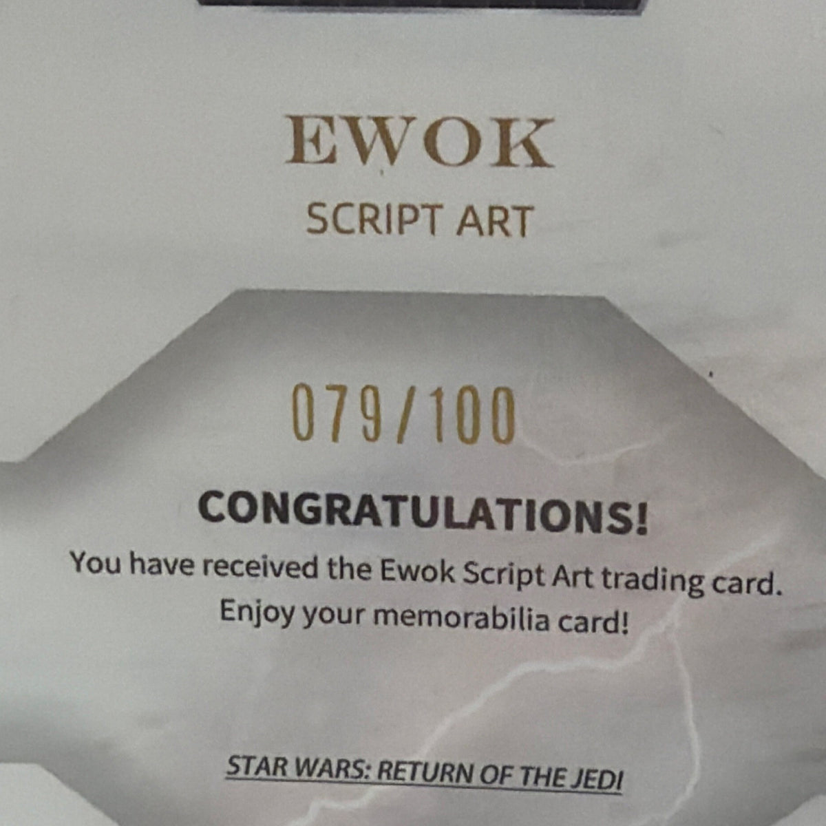 Topps Star Wars Phantom Script Art Autograph PS-SIG-07 Ewok 079/100