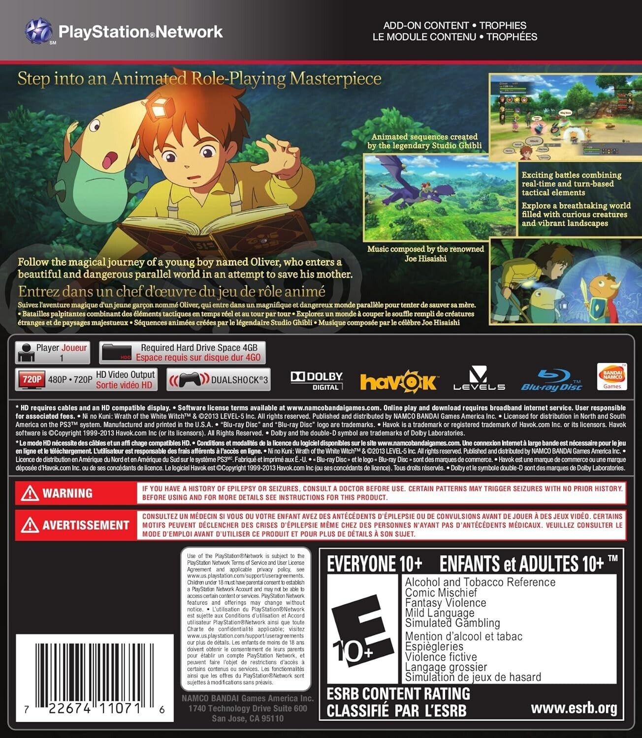 Ni No Kuni Wrath of the White Witch - Sony PlayStation 3