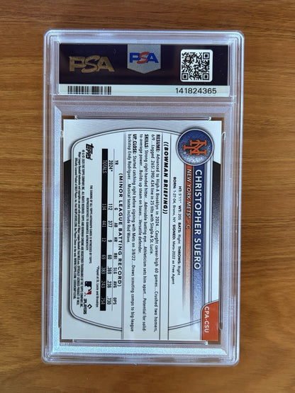 2025 Bowman Chrome 1st Christopher Suero PSA 9 Auto Grade 10