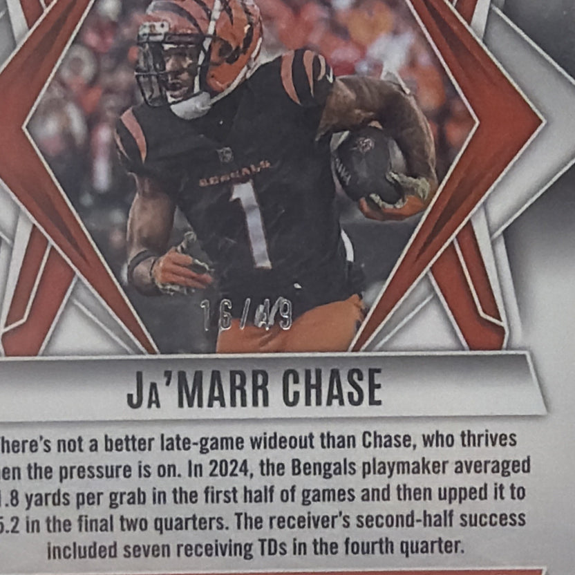 Panini 2025 Phoenix Ja'Marr Chase #93 Green Lazer /49 Bengals Football Card