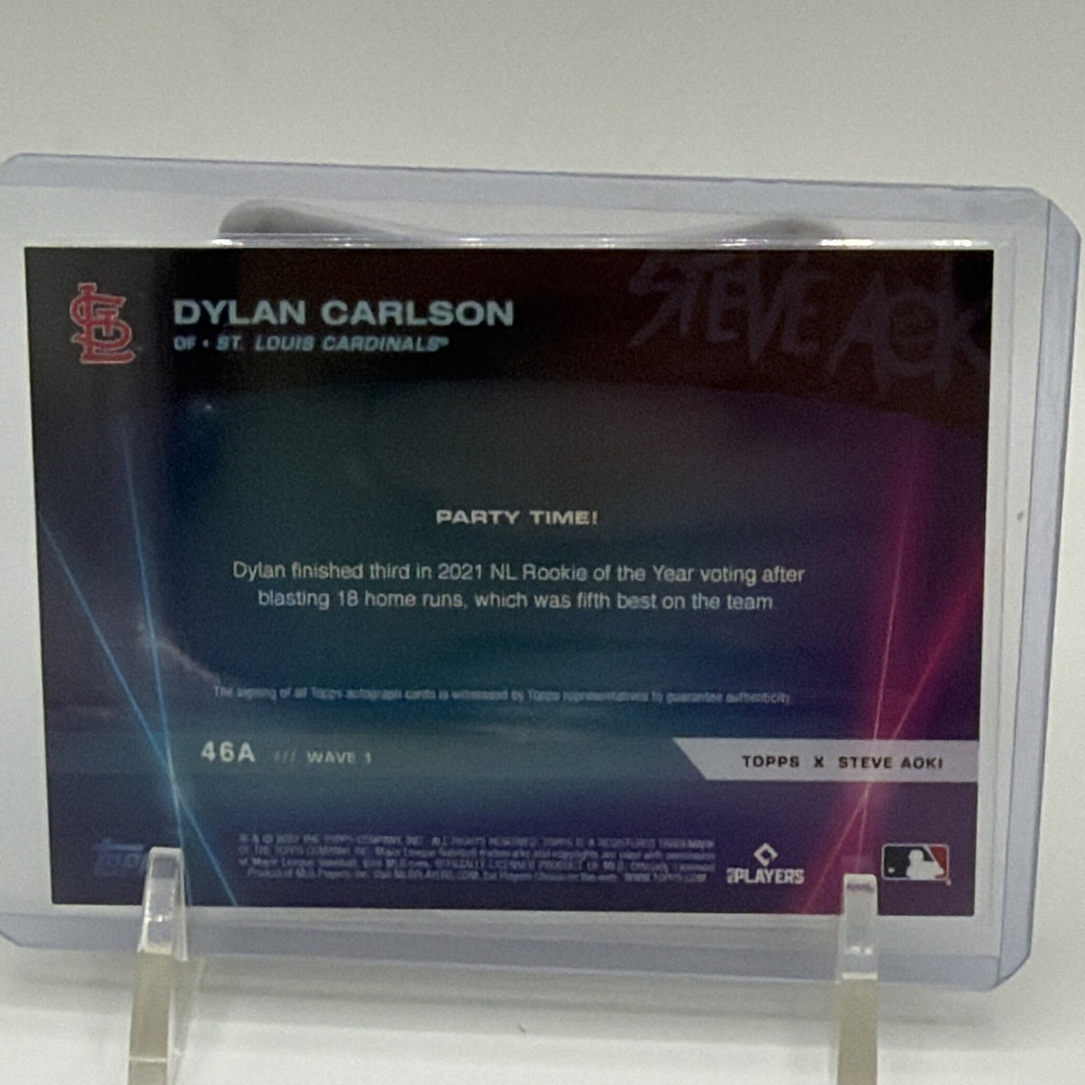 Topps 2022 X Steve Aoki Wave 1 Dylan Carlson Auto 95/99 #46A Cardinals