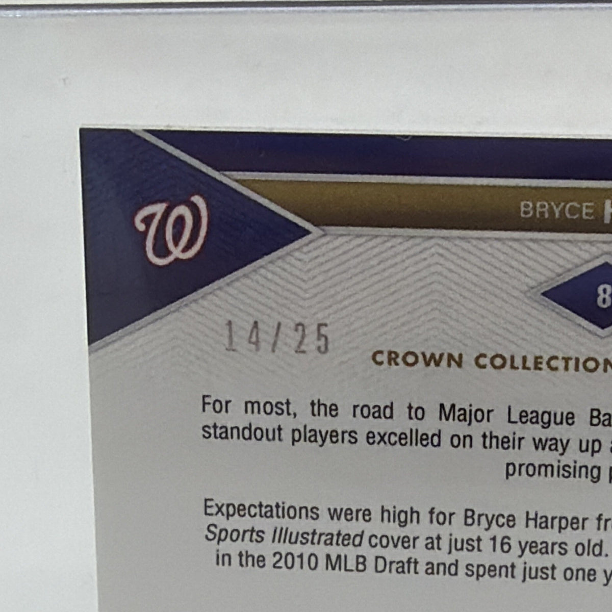 2022 Topps x Bobby Witt Jr. Crown Collection Game Relic Bryce Harper #8 14/25