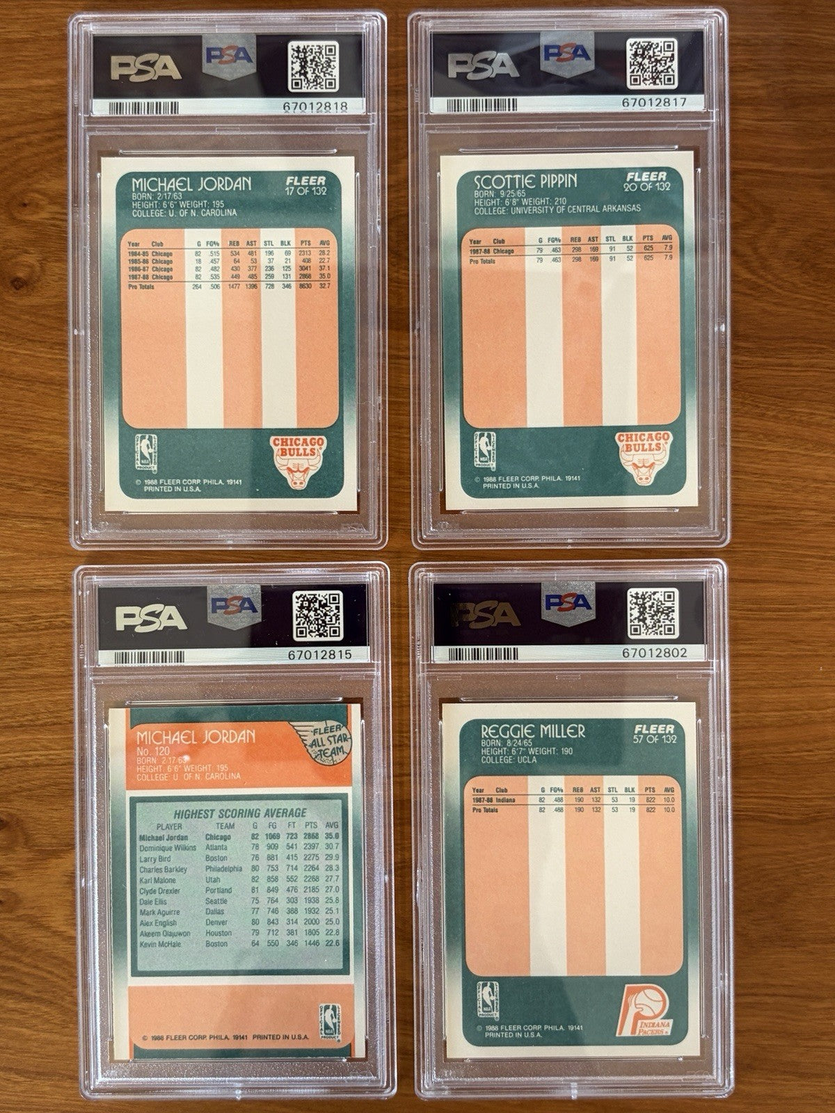 1988 Fleet Basketball Complete Set And Stickers PSA 9 Jordan, Miller, Pippen