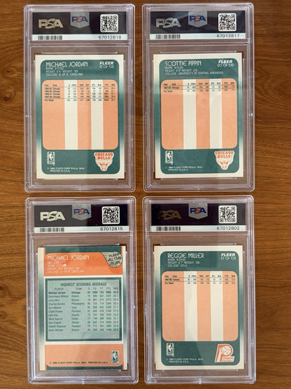 1988 Fleet Basketball Complete Set And Stickers PSA 9 Jordan, Miller, Pippen