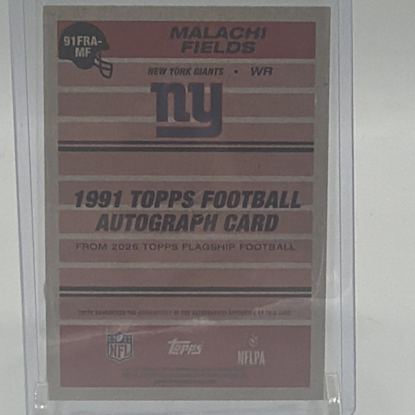 Topps 2026 Flagship Malachi Fields 1991 Auto RC #91FRA-MF New York Giants