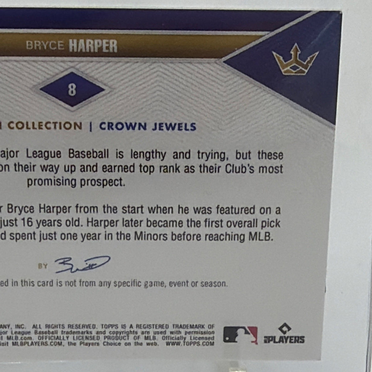 2022 Topps x Bobby Witt Jr. Crown Collection Game Relic Bryce Harper #8 14/25