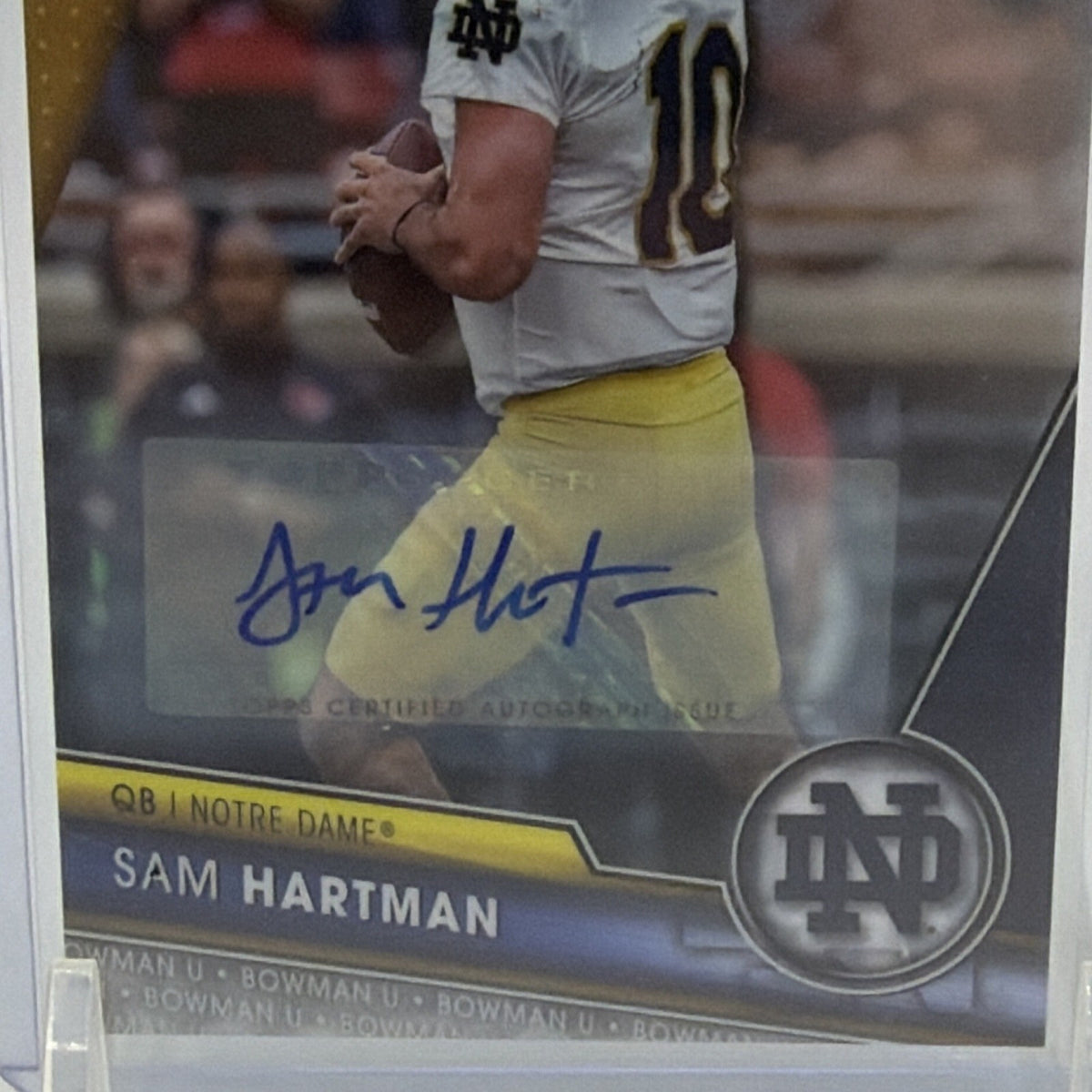 Topps 2023 Bowman University Chrome Sam Hartman Autograph #165 Notre Dame QB