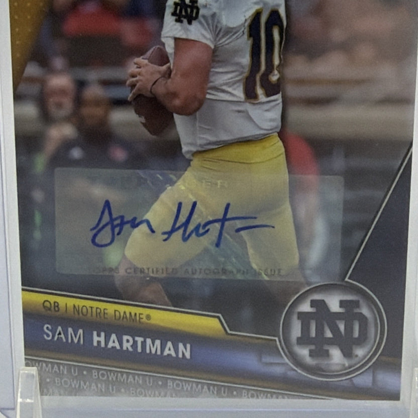 Topps 2023 Bowman University Chrome Sam Hartman Autograph #165 Notre Dame QB