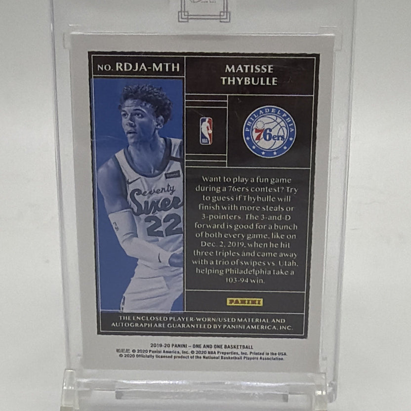 Panini 2019-20 One and One RDJA Matisse Thybulle RC Auto Jersey #RDJA-MTH /99