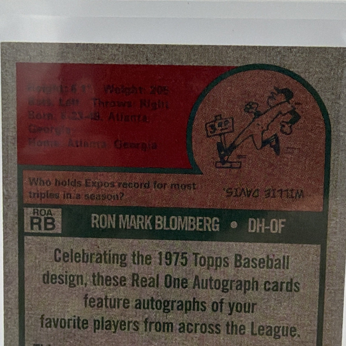 Topps 2005 Heritage Real One Autographs Ron Blomberg Auto ROA-RB Yankees