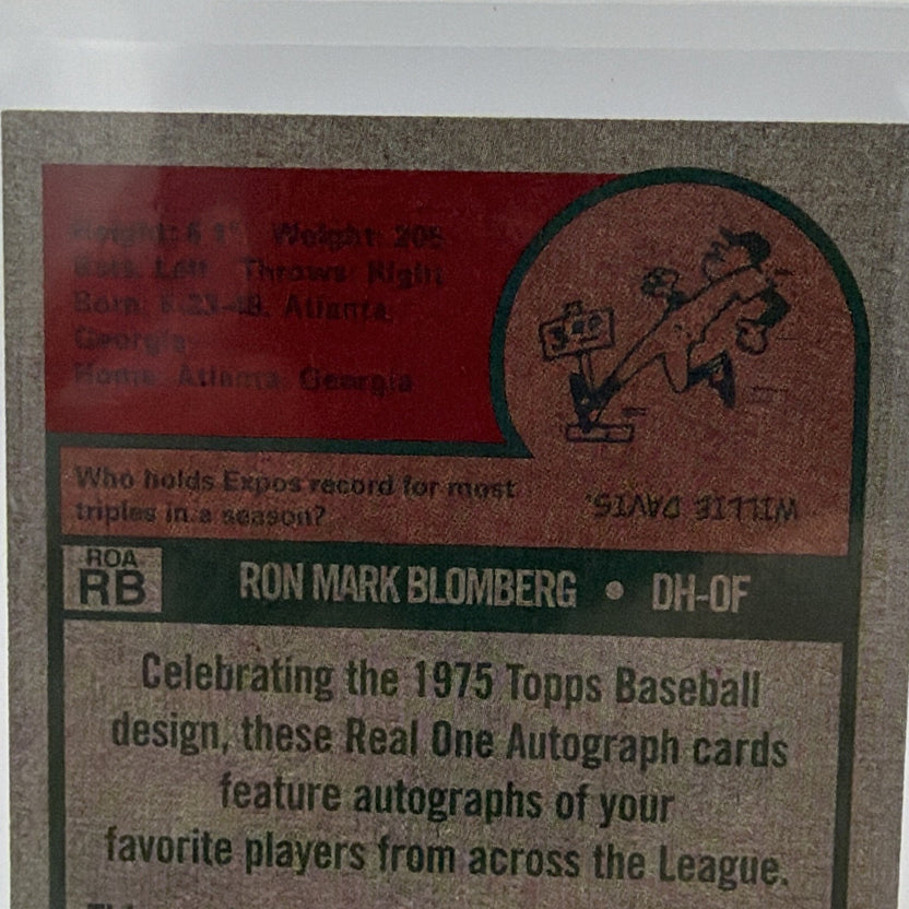 Topps 2005 Heritage Real One Autographs Ron Blomberg Auto ROA-RB Yankees