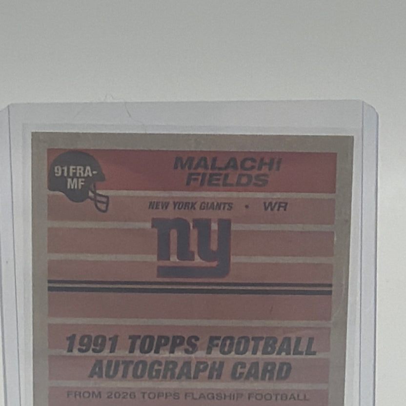 Topps 2026 Flagship Malachi Fields 1991 Auto RC #91FRA-MF New York Giants